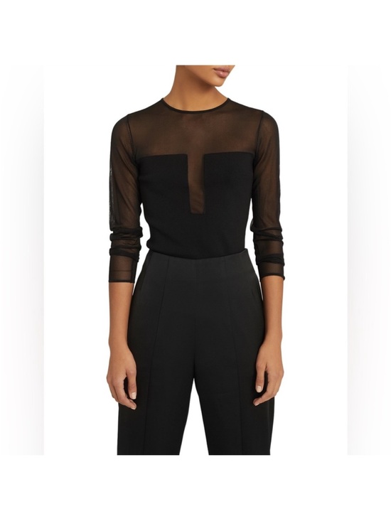 Reiss Tops - Reiss Lily Semi Sheer Slim Fit Top Long Sleeve Zipper Edgy Sexy Women’s Size XS